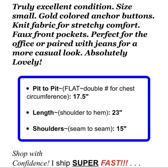 Cabi Women Sz S Red Navy Nautical Striped Knit Blazer Jacket Gold Anchor Buttons - Picture 3 of 10